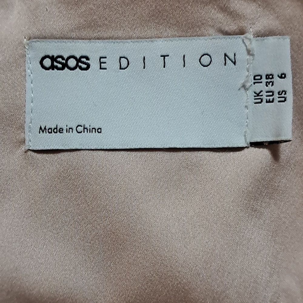 ASOS Nude Spaghetti Strap Satin Maxi Dress for Weddings Size 6 Bridesmaid Nude - Picture 4 of 11